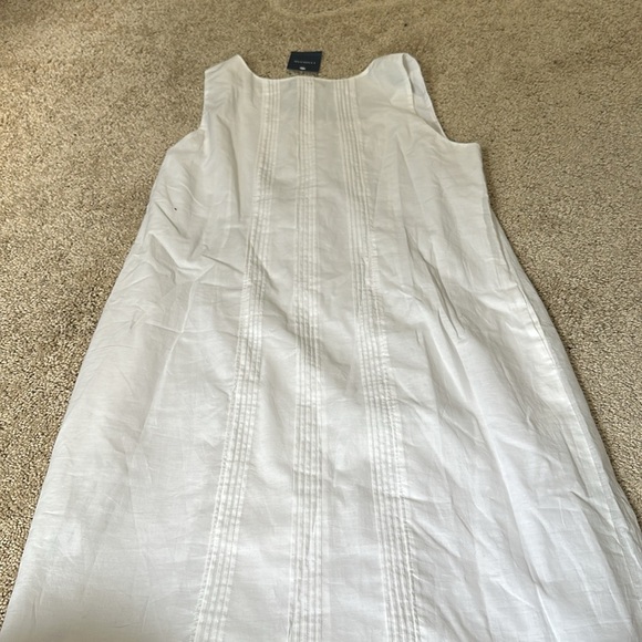 Lands End White Sleeveless Tank Dress Size 12 NWT Lightweight Summer - Picture 7 of 7